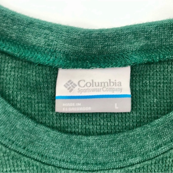 Mens Columbia Green Thermal Long Sleeve Shirt - Picture 3 of 5